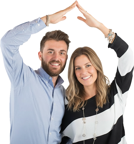 Happy couple with their new home